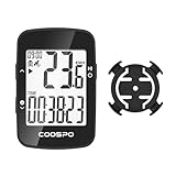 COOSPO BC26 Compteur vélo GPS Bluetooth avec Alarme de Vitesse, Compteur de Vitesse de vélo odomètre IPX7 étanche, Ordinateur de vélo avec écran LCD 2,3' pour vélo de Route VTT
