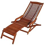 KMH® 101904 Chaise longue en bois d'eucalyptus