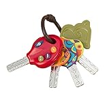 B. toys - LucKeys 4 clés de jouet texturées pour bébés et tout-petits - sons de lampe de poche et de voiture - 100% non toxique et sans BPA