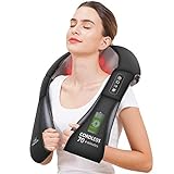 SNAILAX Appareil de massage pour le cou sans fil - Masseur pour épaules et cou chauffant, massage de la nuque et du dos, taille, pied, oreiller de massage électrique SL632NC