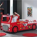 NOUVOMEUBLE Lit Enfant Rouge Camion de Pompier Truck