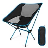 Diealles Shine Chaise de Camping Pliable, Ultra Légère Chaise de Plage avec Sac de Transport, Chaise de Pêche Pliante pour Randonnée Barbecue et Plage-Bleu