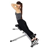 Sunny Health & Fitness Chaise romaine pliable à hyperextension de 45 degrés en gris avec hauteur réglable pour les exercices du dos, des fessiers, des ischio-jambiers et des abdominaux - SF-BH6629