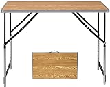eSituro SCPT0006 Table de Jardin Pliable, Hauteur Réglable(73-94cm), Table Camping Rectangle en Aluminium, Table Pique-Nique Noir, Super Légre 100x60x94cm