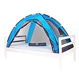 Deryan Tente de Lit Moustiquaire de Voyage Portable Protège Enfant Endormi des Moustiques/Insectes Légère avec Sac de Transport Bleu, 200 x 90 cm, 1 Pièce