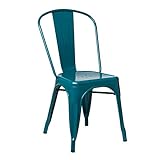 SKLUM Chaise Empilable LIX Bleu Turquoise Salle à Manger Cuisine Style Industriel Finition Gloss