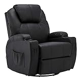 MCombo Fauteuil de massage fauteuil inclinable avec siège pivotant chauffant noir