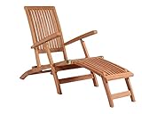Mr. Deko TECK Chaise longue Yacht – Teck – Bear Chair – Chaise longue – Chaise longue relax – Chaise longue de jardin – Meubles d'extérieur – bois de teck