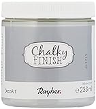 RAYHER Chalky Finish peinture effet craie boîte de 236 ml peinture craie à base d eau pour la déco de vos meubles & Cie dans un look vintage et patiné peinture crayeuse douce couleur : gris