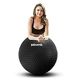 Mirumb Ballon de gymnastique anti-éclatement 75 cm 65 cm 55 cm avec pompe pour pilates, yoga, grossesse, bureau, chaise d'équilibre, fitness 65 cm Noir-1