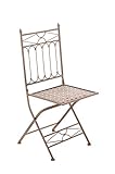 Chaise de Jardin Pliable ASINA - Chaise de Balcon en Fer Forgé avec Hauteur d'Assise 48 cm - Meuble de Terrasse et pour Usage Extérieur - Co, Couleur:Marron Antique