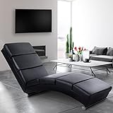 Miadomodo® Chaise Longue de Relaxation - Ergonomique, en Simili Cuir, Noir, 154.5 x 51 x 73 cm - Fauteuil Relax pour Intérieur, Salon, Chambre