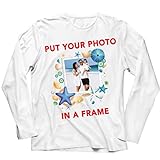 lepni.me T-Shirt Manches Longues Homme Souvenirs de Vacances d'été Personnalisés Encadrez Votre Photo de Vacances Ici (4XL Blanc Multicolore)