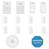 AGSHOME Alarme sans Fil, 13 Pièces WiFi Sécurité Système Cambrioleur 120DB,Kits pour la Maison,Extensible à volonté-Compatible avec Alexa, Google Assistant
