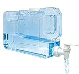 Mr. Castle Distributeur d'eau froide pour réfrigérateur Capacité 3 litres - Bouteille en plastique PETG réutilisable - Fontaine pour eau, boissons, plage, camping, bureau (3 litres)