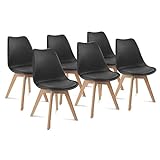 IDMarket - Lot de 6 chaises SARA Noires pour Salle à Manger
