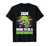 Zack - Born To Be A Bookworm - Personalise T-Shirt