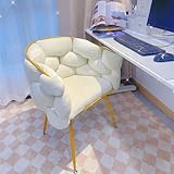 Chrowey Chaise d'appoint moderne en velours, structure stable en métal, chaise pour chambre à coucher, salon, maison, magasin familial, chaise de coiffeuse, banc au design élégant (blanc) - 2022