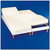 Cotton Art - Drap-housse pour lit double articulé 160 x 190/200 cm, couleur écru, dimensions de chaque lit de 80 x 190/200