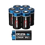 Ansmann Batterie au lithium CR123A 3V - lot de 8 batteries CR123 adaptées aux caméras, alarmes, lampes de poche et plus - pile jetable
