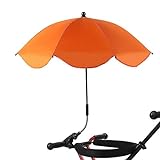 PHASZ Parasol de poussette pour tout-petit, chaise pour enfant avec parapluie, protection UV réglable, parasol avec pince, parapluie pour chariot et chaise de plage, Argenté., 1