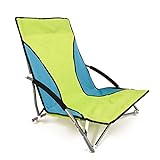 Chaise de plage pliante Camping Pêche pliable Jardin Bain de soleil faible Assise, Green