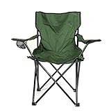 Chaises Pliantes, Chaise de Camping avec Porte-Boisson, Fauteuils metteur en scène Pliable, Chaise de pêche, env. 50 × 50 cm, Charge Max. 130 kg (Vert)