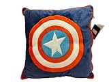 Divas World Coussin Marvel Captain America avec logo pour canapé-lit, confortable, décoratif, pour dormir, décoration d'intérieur, design unique pour enfants, bleu, 45 cm x 45 cm, cadeau fantaisie
