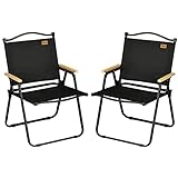 Outsunny Lot de 2 chaises de Camping Chaise de pêche Pliante - Tissu Oxford et Structure Acier - 54 x 59 x 78 cm - Noir