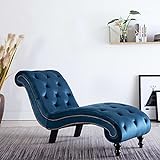 Leepesx Relaxant Chaise de Salon | Chaise Longue Relax intérieur | Chaise Longue Bleu Velours
