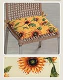 4 housses tournesols fleurs Pouf chaise cuisine provençal ecru