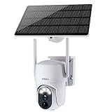 Xega Camera Surveillance Wi-FI Exterieure sans Fil Solaire 2,4Ghz, HD PTZ IP Caméra inclinable à 355°/90°, Vision Nocturne, Détection de Mouvement, Sirène et Alarme LED, Alerte instantanée, Cloud/SD
