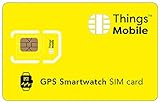 Carte SIM pour SMARTWATCH/Montre Intelligente avec Traceur GPS -Things Mobile - avec Couverture Mondiale et réseau Multi-opérateur GSM/2G/3G/4G, sans coûts Fixes. 60€ de crédit Inclus