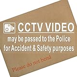 1 x autocollants pour fenêtre Design caméra de vidéosurveillance vidéo transmis à la Police pour Accident &sécurité Warning- 200 mm x 87 mm -CCTV Sign-camion, camionnette, camion, Bus Taxi Cab et Minicab, Mini