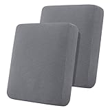 BellaHills Housse de coussin extensible pour canapé - Protection de meubles avec ourlet élastique - Tissu jacquard élasthanne à petits carreaux (2 housses de coussin de causeuse, gris)