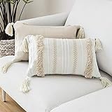 Lomohoo Housses de coussin modernes - Simples et géométriques - Tricotées - Décoratives - Beige - Pour canapé et salon