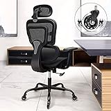 KERDOM Chaise de bureau ergonomique avec accoudoirs réglables en 3D, dossier haut en maille doux pour la peau, chaise de bureau jusqu'à 150 kg/330 kg