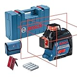Bosch Professional Niveau Laser Lignes GLL 3-80 (laser rouge, portée : jusqu’à 30 m, 4 piles AA, dans coffret de transport)