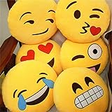 1pcs Mignon Emoji Coton Protège Taie d'oreiller Canapé Housse de Coussin Voiture Maison Lit Décor (style aléatoire)