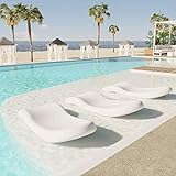 MOOVERE Chaise longue d'extérieur pour jardin, piscine, hôtel, club de plage Blanc