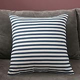 Taies d'oreillers Dh4030 Double-sided pillow home sofa cushion girl cute car bedside backrest lumbar pillow cushion cover square backrest-45*45 (pillowcase plus pillow core)_Double-sided blue stripes