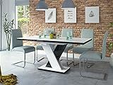 Sellon24® Senosan Design Dixon Table de salle à manger extensible en acrylique Blanc brillant 120 (170 cm)