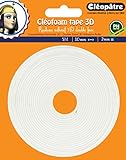 Cléopâtre Cléofoam Cléopâtre-SCRAP-RM2X5-Cléofoam Tape 3D adhésif Double Face en 2mm Scrapbooking, Colle, Transparent, Rouleau de 5 M pour 2 mm épaisseur