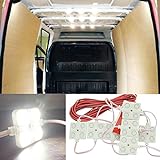 Maso-Kit d'éclairage d'intérieur ultra lumineux 40 LED pour voiture, camion, camping-car, caravane, plafonnier (DC 12 V, blanc)