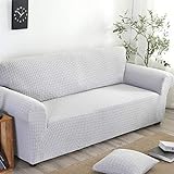 1 2 3 4 Seater Slip Cover Sofa Couch Stretch Stretch Sofa Cover All-Inclusive Knitted Jacquard Non-Slip Sofa Cover Dustproof Cover for All Seasons Sofa Furniture-Dark Gray_90-140Cm (Light Gray 235)