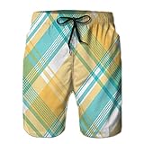 vbndfghjd 153 3D Graphic Mens Summer Swim Funny Beach Board Shorts Jaune Bleu Lite Couleur pixe L