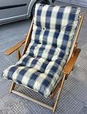 Fauteuil chaise longue.avec coussin intégré, en bois, pliable, avec 3 positions, hauteur de 100 cm, pour l’intérieur ou l’extérieur AZZURRA