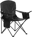 Amazon Basics Chaise de camping avec poche isotherme Noir (Rembourré, XL)