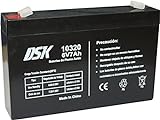 DSK 10320 - Batterie au Plomb AGM Rechargeable scellée 6V 7Ah. Idéal pour Les Voitures et Les Motos électriques pour Enfants, Les Scooters, Les systèmes UPS, Les systèmes de sécurité…