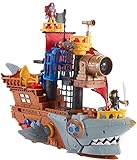 Imaginext le Bateau Pirate-Requin, 2 figurines de pirates, 4 projectiles et accessoires inclus, jouet pour enfant de 3 à 8 ans, DHH61